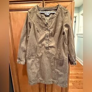 Boden brown denim long sleeve dress size 10